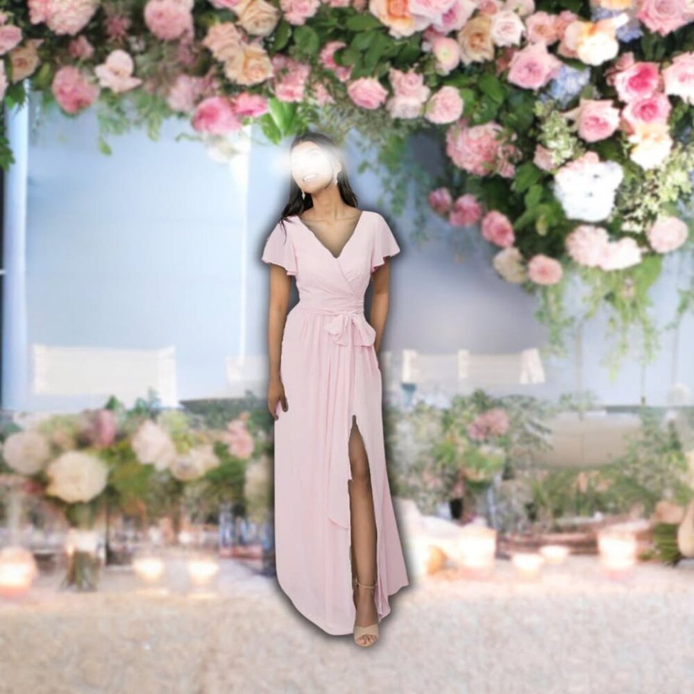 Revelry Dress, Harper, Chiffon, Baby Pink-960 Bridesmaid Dress